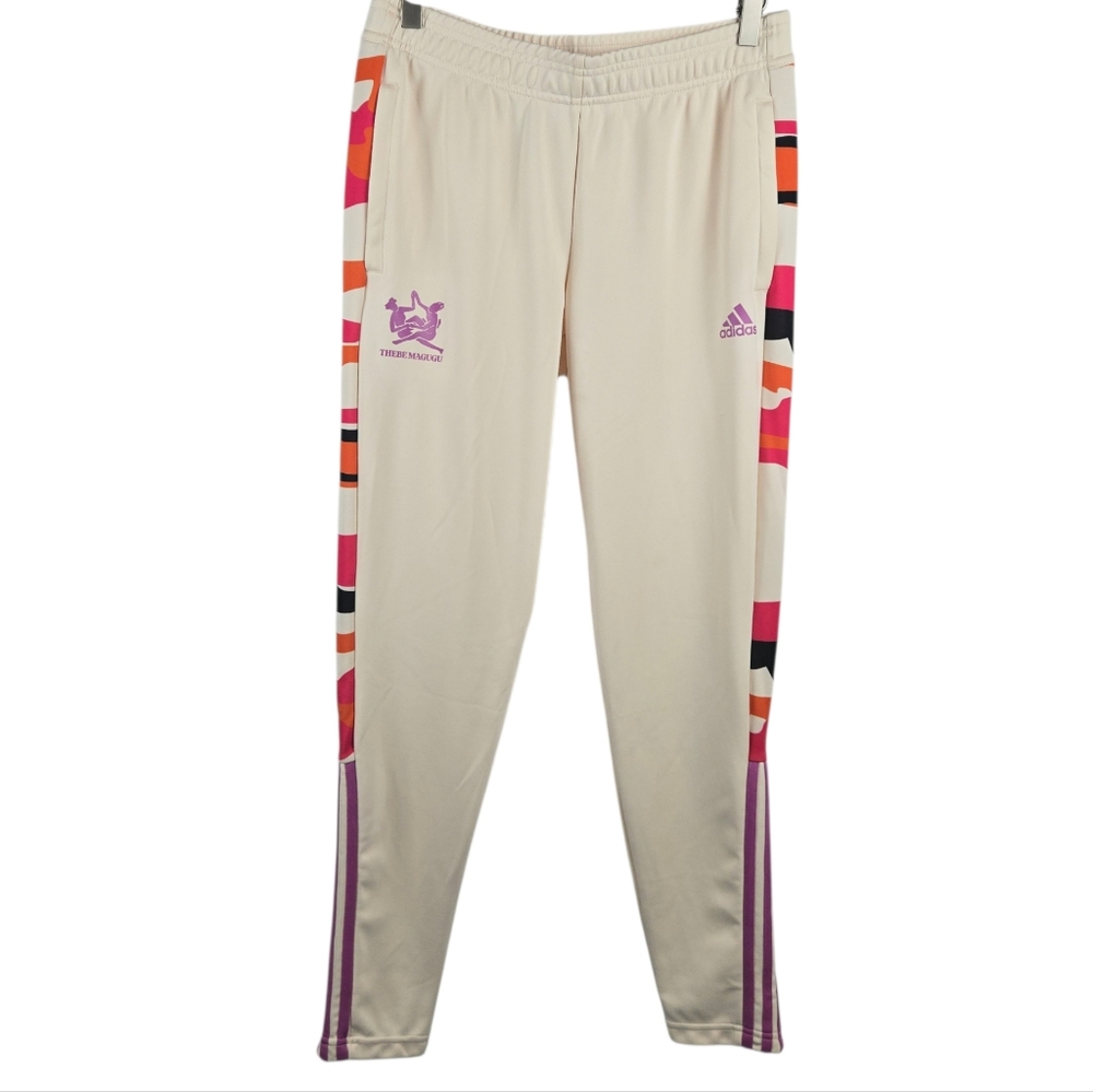 Adidas Women's Tiro x Thebe Magugu Side-Striped Pants Cream Size Medium